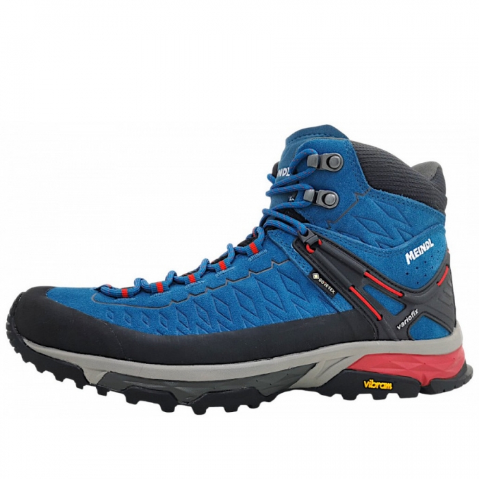Meindl Herren Top Trail Mid Gtx Wanderstiefel In Petrol/Rot 53 Meindl Herren Top Trail Mid Gtx Wanderstiefel In Petrol/Rot 53