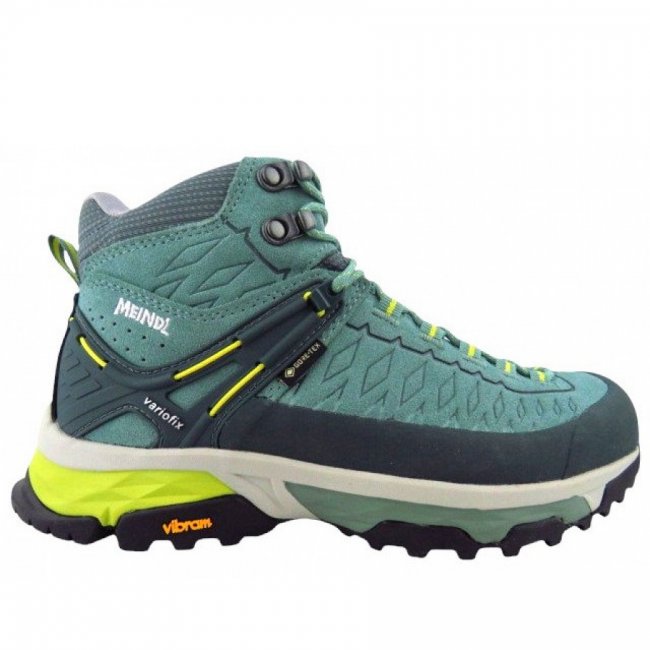 Meindl Damen Top Trail Lady Mid Gtx Walkingschuh In Mint Gelb